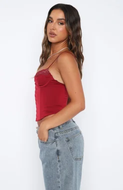 Shirts & Blouses | White Fox Boutique Pour It Up Bustier Wine red