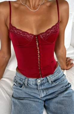Shirts & Blouses | White Fox Boutique Pour It Up Bustier Wine red