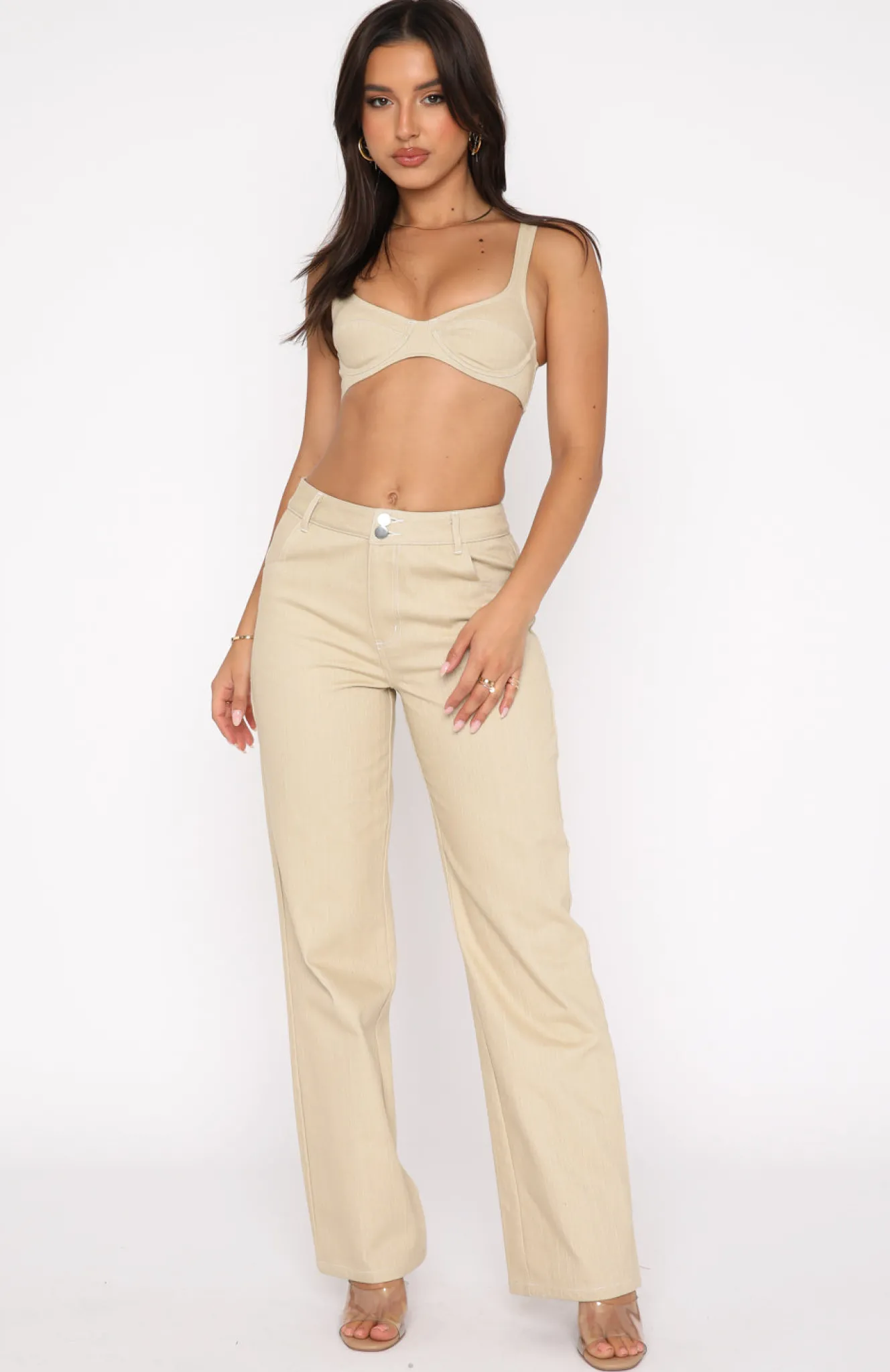 Pants | White Fox Boutique Power Play Pants Oatmeal nude