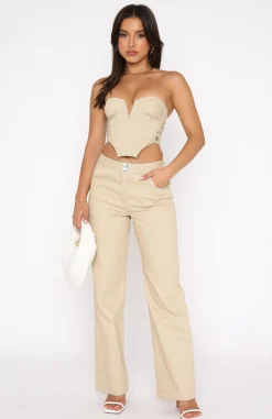 Pants | White Fox Boutique Power Play Pants Oatmeal nude
