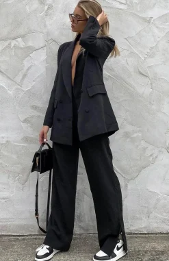 Pants | White Fox Boutique Press Pause Pants black