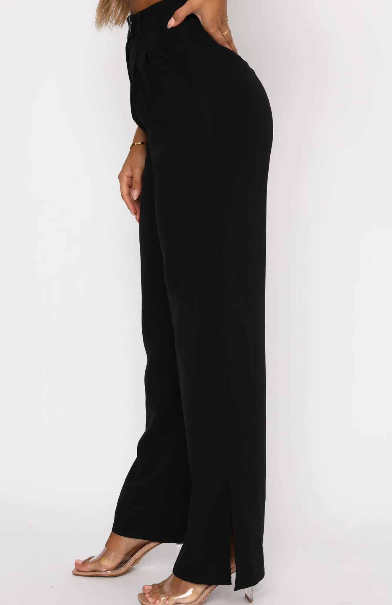 Pants | White Fox Boutique Press Pause Pants black