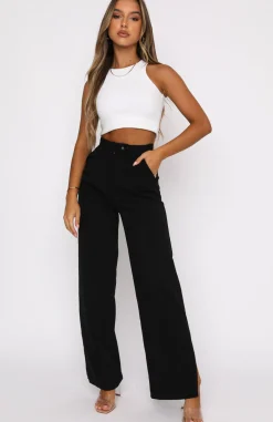 Pants | White Fox Boutique Press Pause Pants black