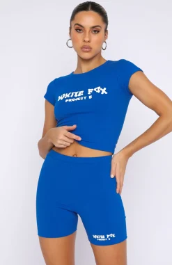 Shorts | White Fox Boutique Project 5 Ribbed Bike Shorts Cobalt blue