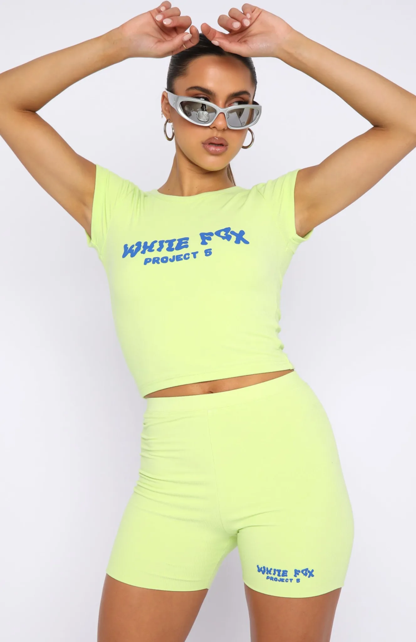 Shorts | White Fox Boutique Project 5 Ribbed Bike Shorts Lime green