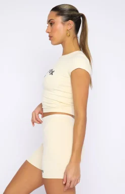 Shorts | White Fox Boutique Project 5 Ribbed Bike Shorts Pebble nude