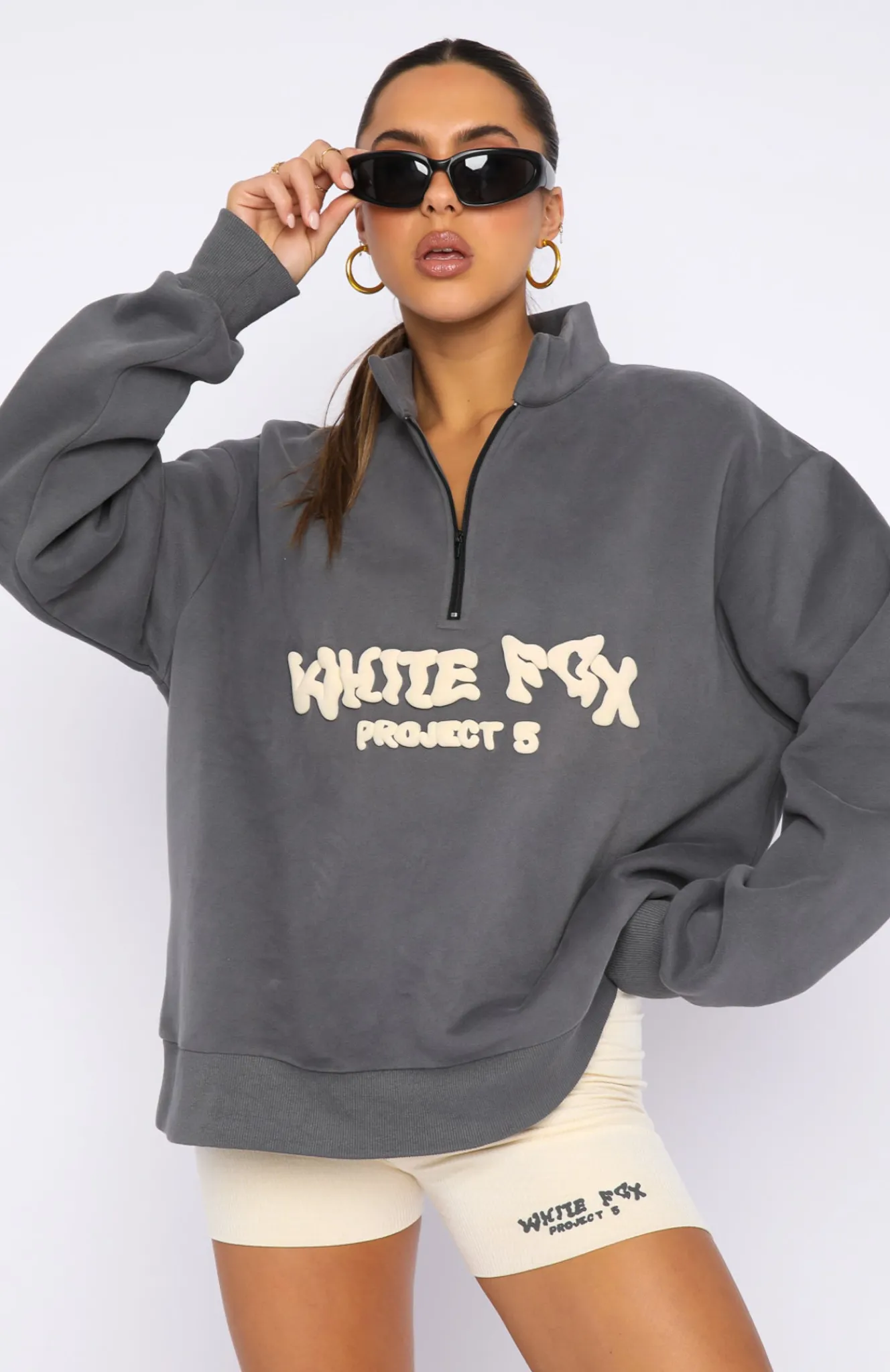 Jackets & Blazers | White Fox Boutique Project 5 Zip Front Sweater Volcanic grey