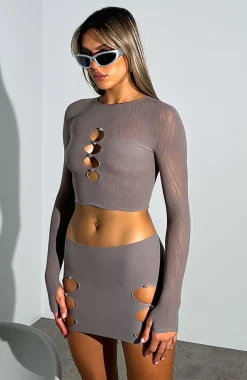 Shirts & Blouses | White Fox Boutique Promise Me Long Sleeve Crop Mushroom brown