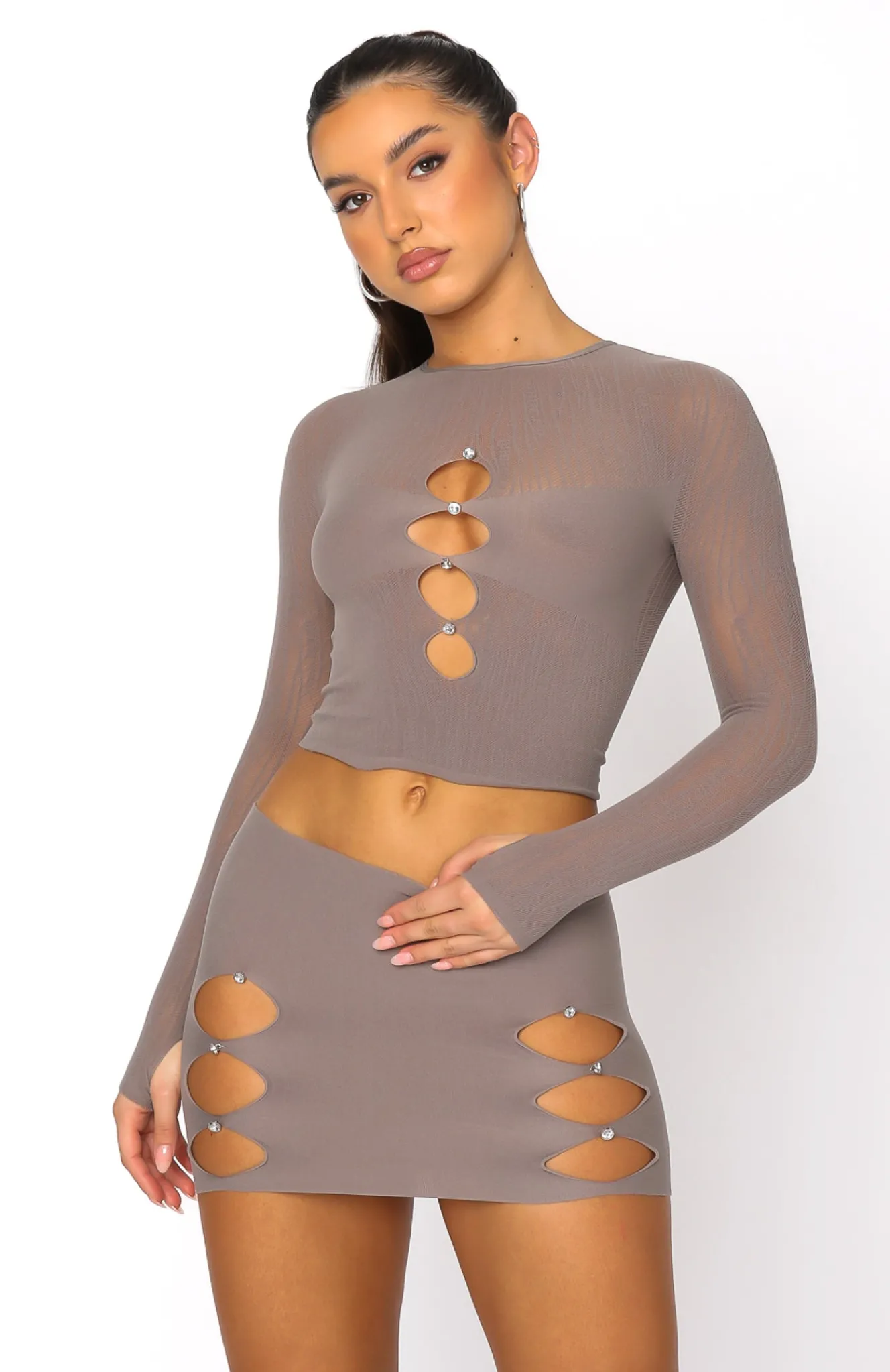 Shirts & Blouses | White Fox Boutique Promise Me Long Sleeve Crop Mushroom brown