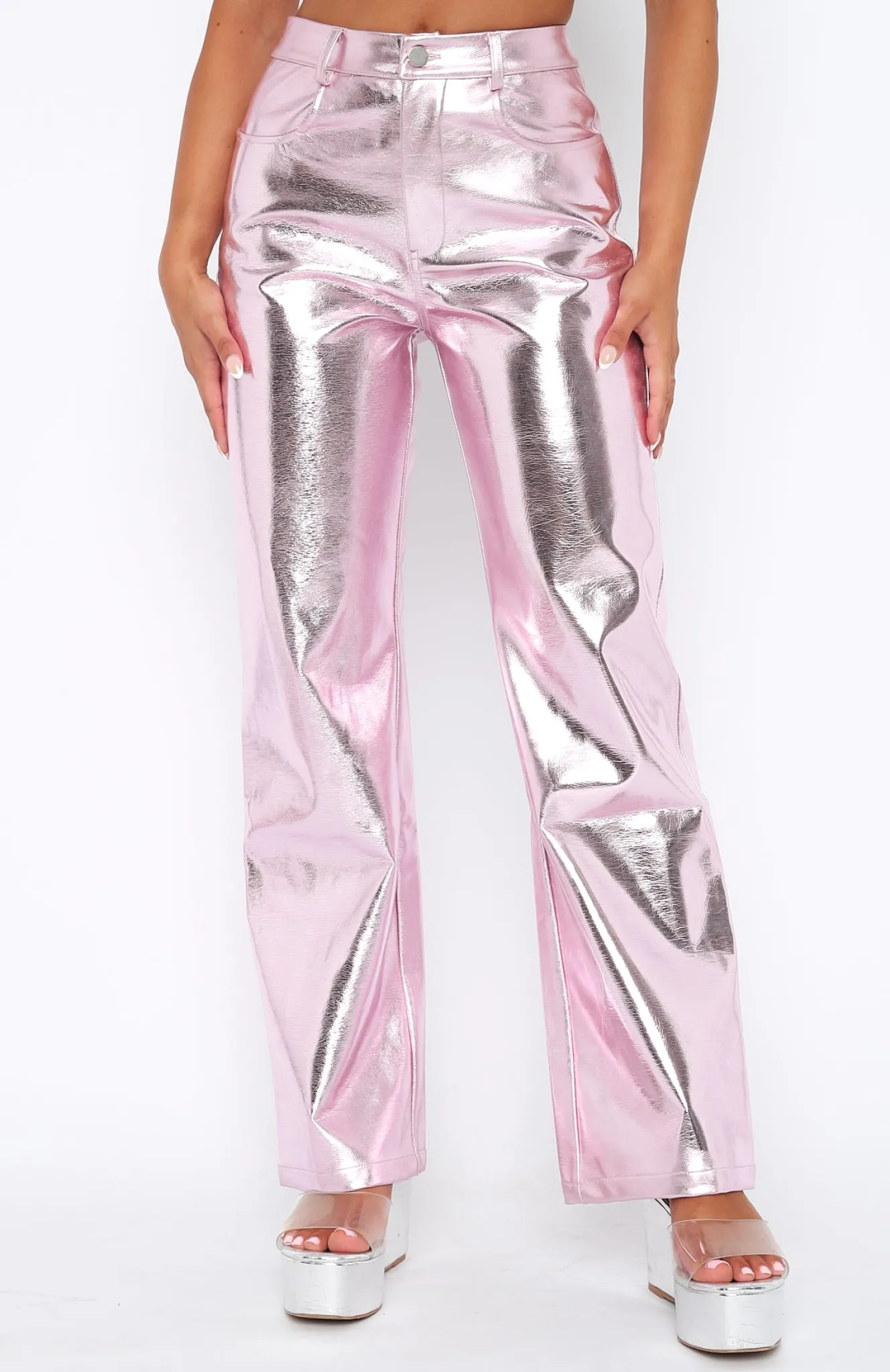 Pants | White Fox Boutique Push The Button Pu Pants Baby pink