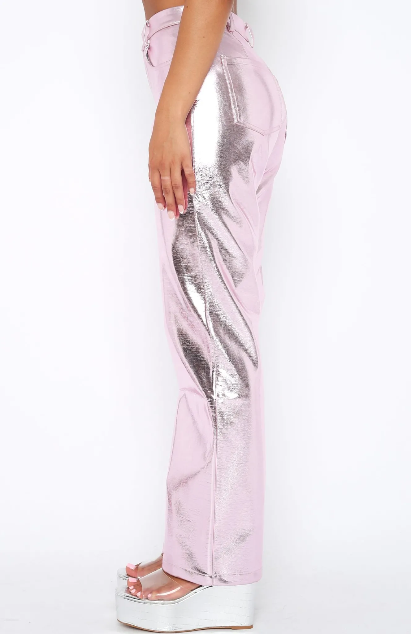Pants | White Fox Boutique Push The Button Pu Pants Baby pink