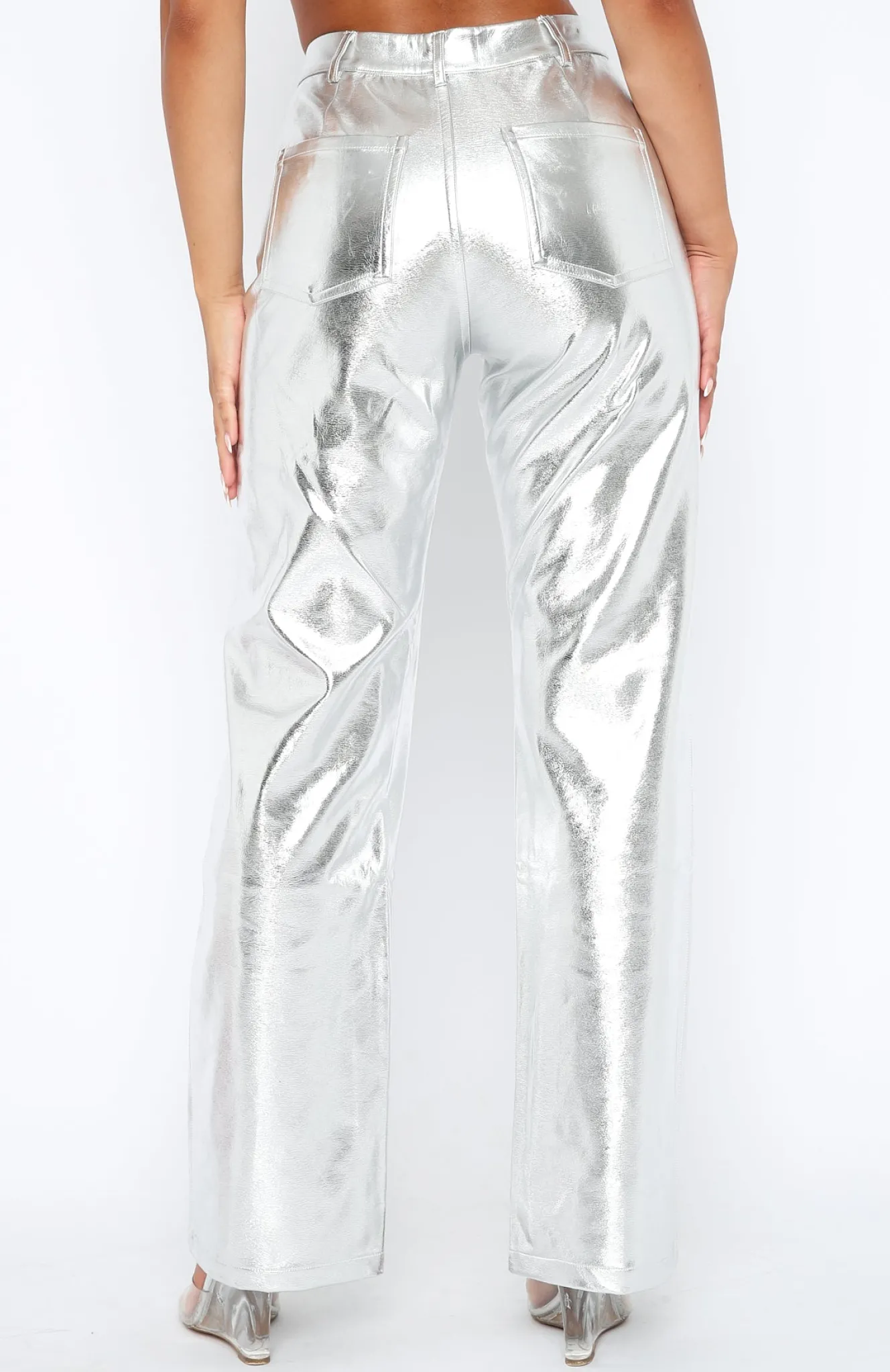 Pants | White Fox Boutique Push The Button Pu Pants silver
