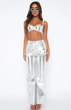 Pants | White Fox Boutique Push The Button Pu Pants silver