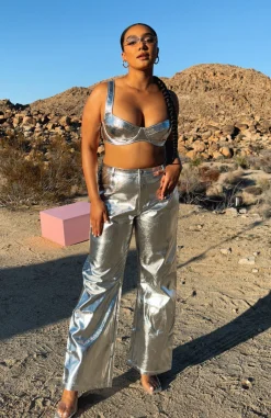 Pants | White Fox Boutique Push The Button Pu Pants silver