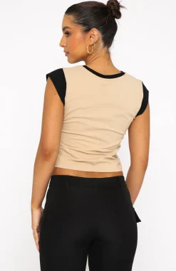 Shirts & Blouses | White Fox Boutique Rare Attraction Baby Tee Beige nude