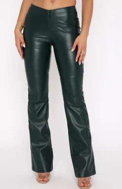 Pants | White Fox Boutique Rare Moment PU Pants Forest green
