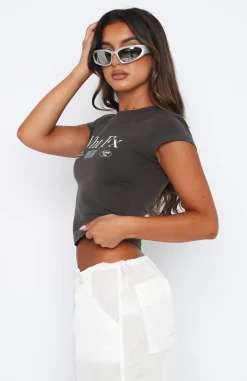 Shirts & Blouses | White Fox Boutique Read About It Baby Tee Charcoal grey