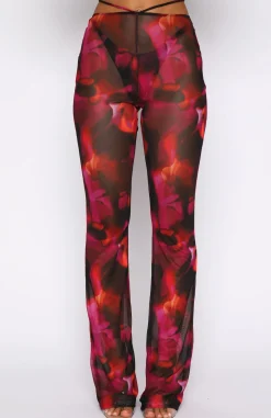 Pants | White Fox Boutique Rhythm Of The Night Pants Flame Print pink