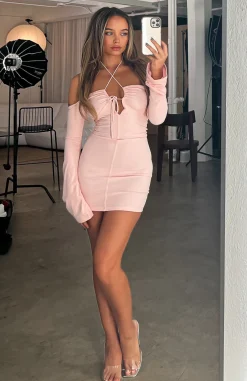 Long Sleeve Dresses | White Fox Boutique Rock That Body Long Sleeve Mini Dress Bubble Bath pink