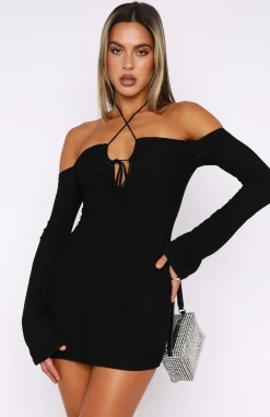 Restocked | White Fox Boutique Rock That Body Long Sleeve Mini Dress black