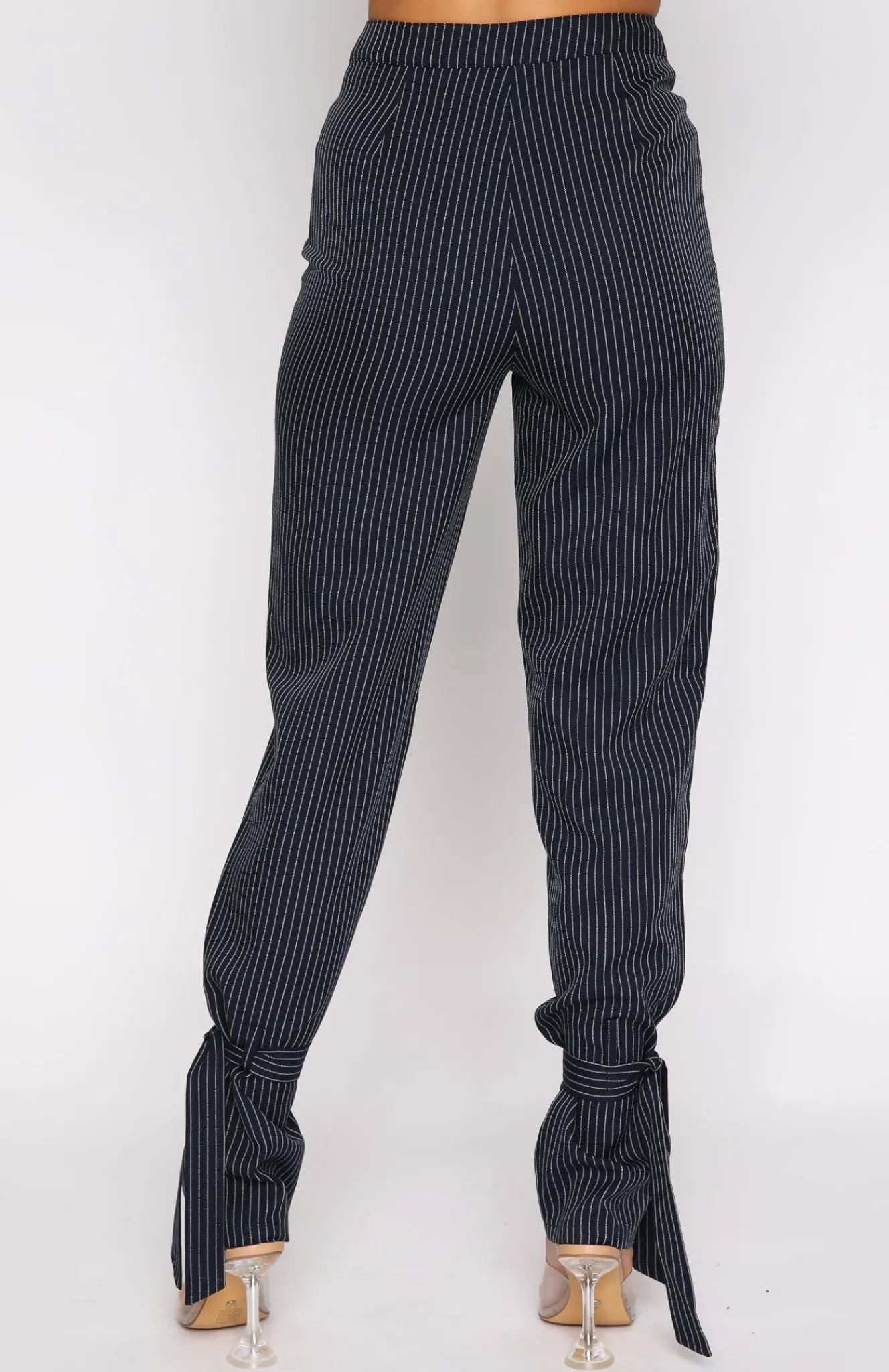 Pants | White Fox Boutique Run To Me Pants Navy Pinstripe blue