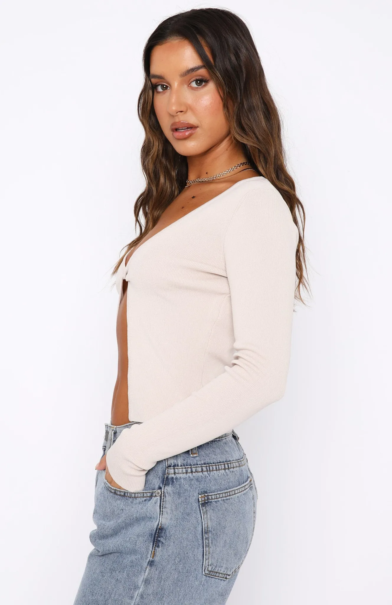 Shirts & Blouses | White Fox Boutique Runway Style Long Sleeve Knit Top Taupe nude