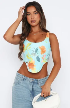 Shirts & Blouses | White Fox Boutique Saturday Sun Bustier Summer Sky blue