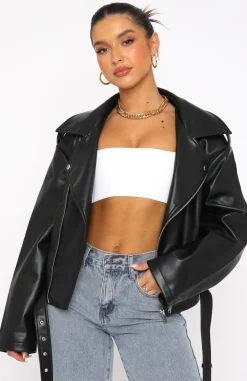Jackets & Blazers | White Fox Boutique Seal The Deal PU Biker Jacket black