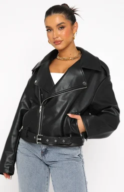 Jackets & Blazers | White Fox Boutique Seal The Deal PU Biker Jacket black