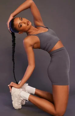 Shorts | White Fox Boutique Seamless High Waisted Shorts Shadow grey