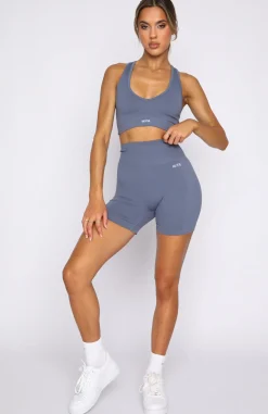 Shorts | White Fox Boutique Seamless High Waisted Shorts Steel blue