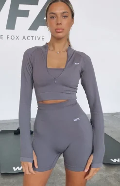 Shorts | White Fox Boutique Seamless High Waisted Shorts Shadow grey