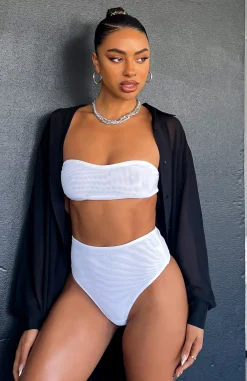 Shirts & Blouses | White Fox Boutique Secrets Out Mesh Bandeau Crop white