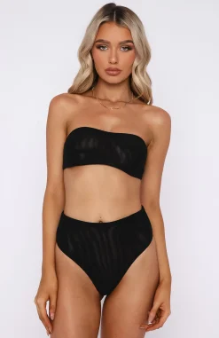 Shirts & Blouses | White Fox Boutique Secrets Out Mesh Bandeau Crop black