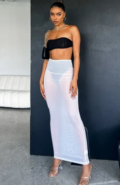 Shirts & Blouses | White Fox Boutique Secrets Out Mesh Bandeau Crop black