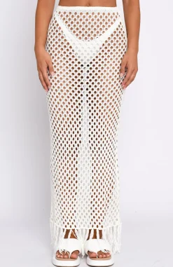 Resort Wear | White Fox Boutique See Me Now Crochet Maxi Skirt Off white