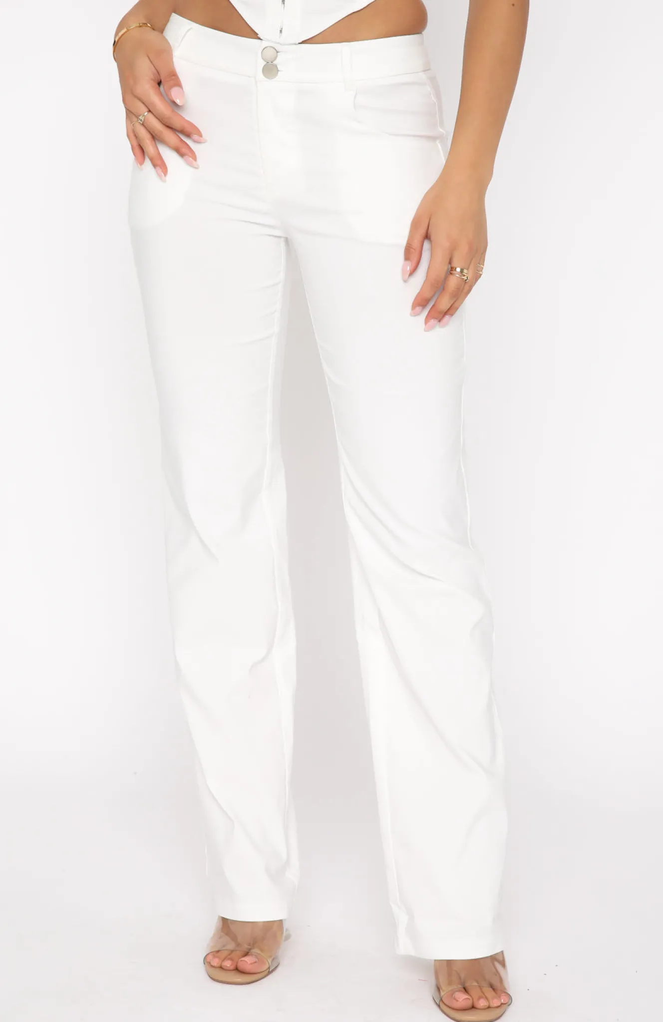 Pants | White Fox Boutique Shape Of You Pants white