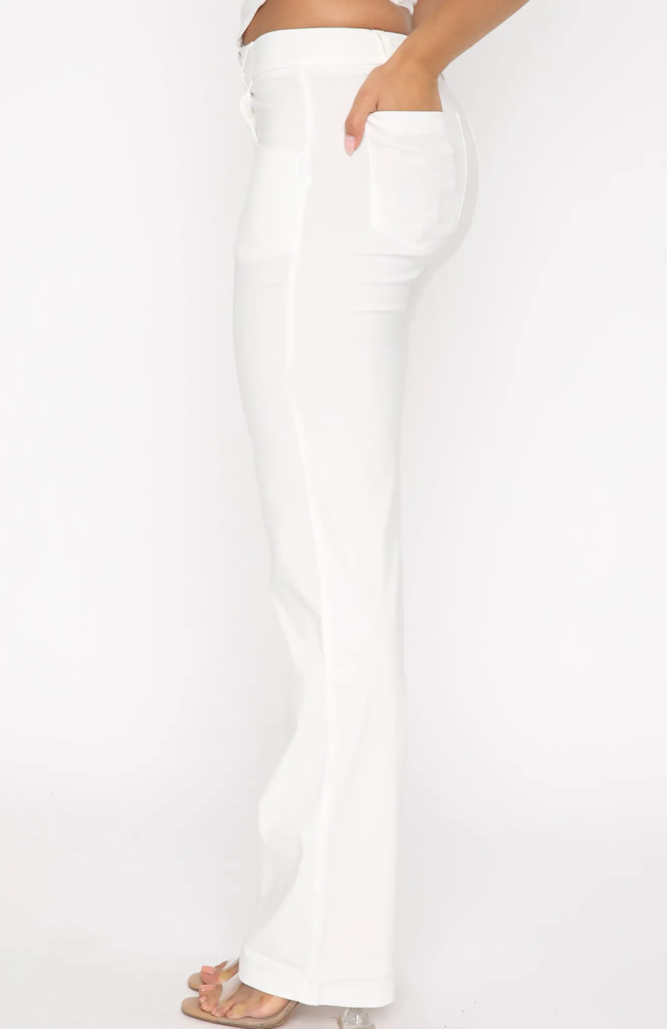 Pants | White Fox Boutique Shape Of You Pants white