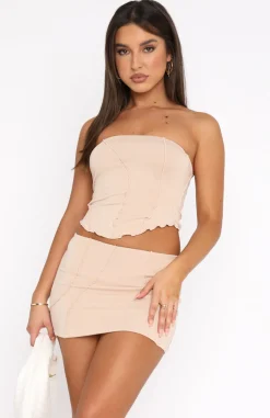 Shirts & Blouses | White Fox Boutique Shape Of You Strapless Crop Beige nude