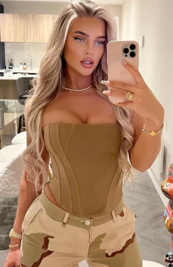 Shirts & Blouses | White Fox Boutique Sharp Edges Bustier Dark nude