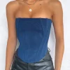 Shirts & Blouses | White Fox Boutique Sharp Edges Bustier Navy blue