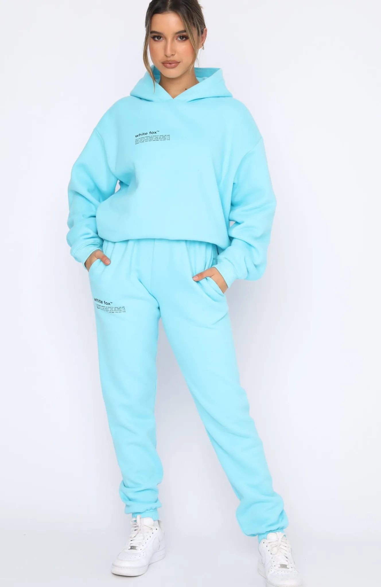 Jackets & Blazers | White Fox Boutique She's A Baddie Hoodie Arctic blue