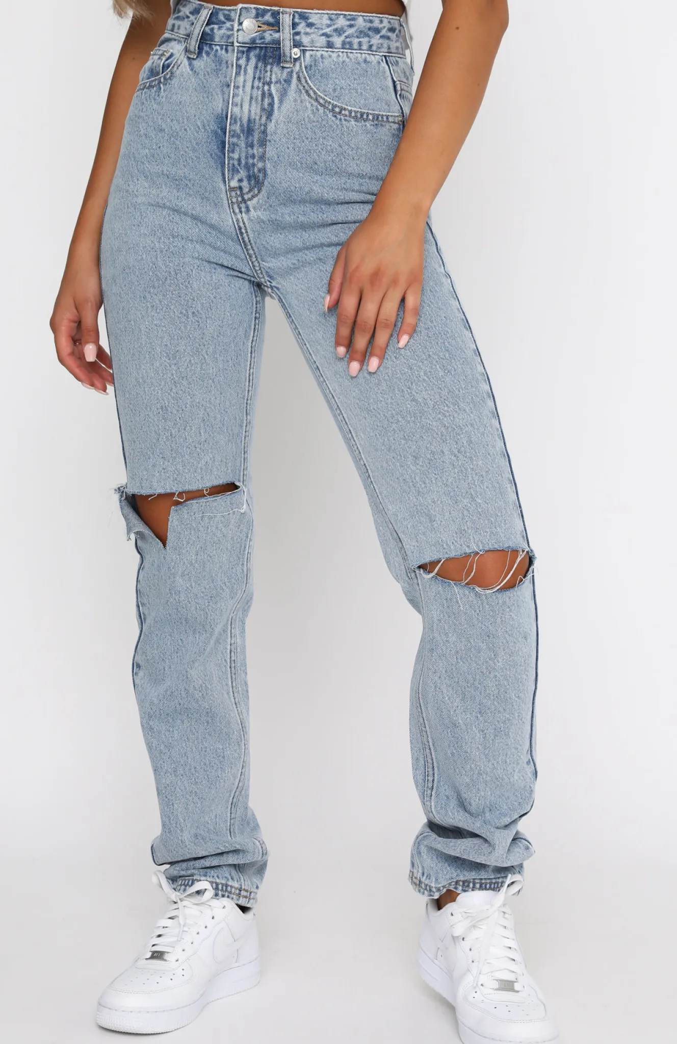 Denim | White Fox Boutique She's All That Straight Leg Denim Jeans Washed blue