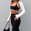 Sports Bras & Crops | White Fox Boutique She's Healthy Sports Crop black