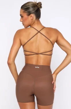 Sports Bras & Crops | White Fox Boutique She's Healthy Sports Crop Chocolate brown