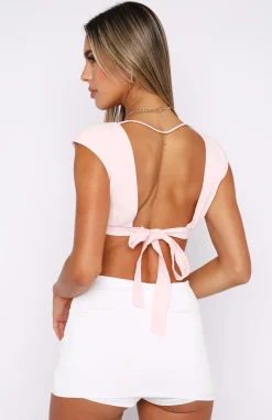 Shirts & Blouses | White Fox Boutique She's So Lovely Crop Baby pink