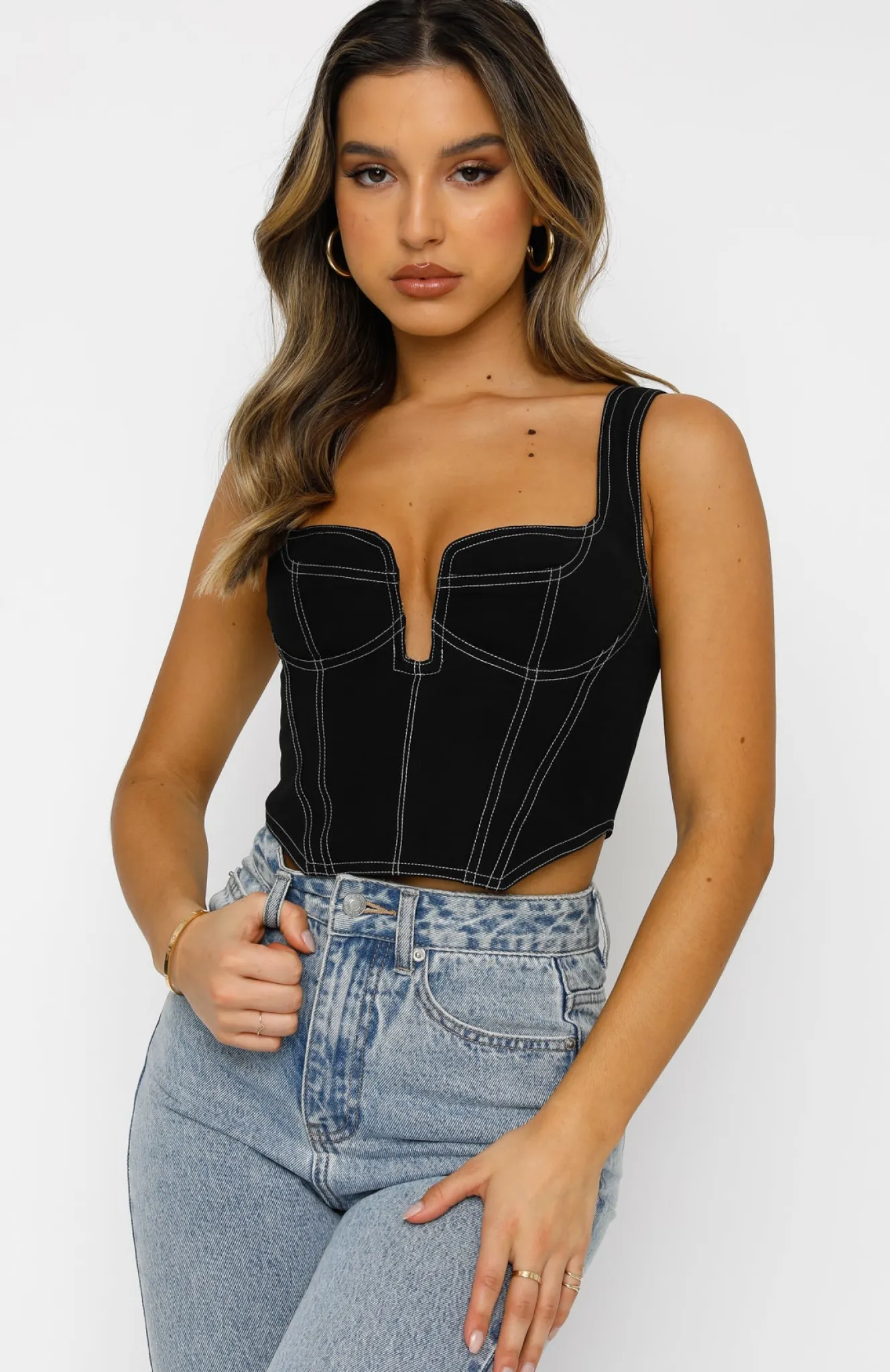 Shirts & Blouses | White Fox Boutique She's The One Bustier black