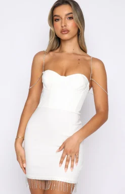 Restocked | White Fox Boutique Shining Bright Mini Dress white