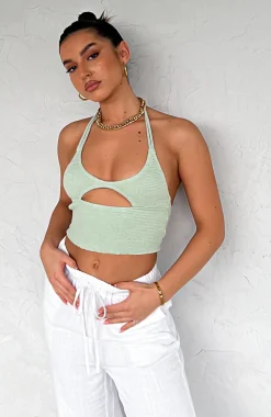 Shirts & Blouses | White Fox Boutique Simply Hooked Crop Sage green