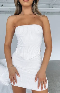 Restocked | White Fox Boutique Slow Jams Knitted Mini Skirt Off white